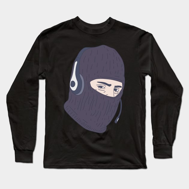 Scam Caller - Ski Mask - Vishing Long Sleeve T-Shirt by DeWinnes